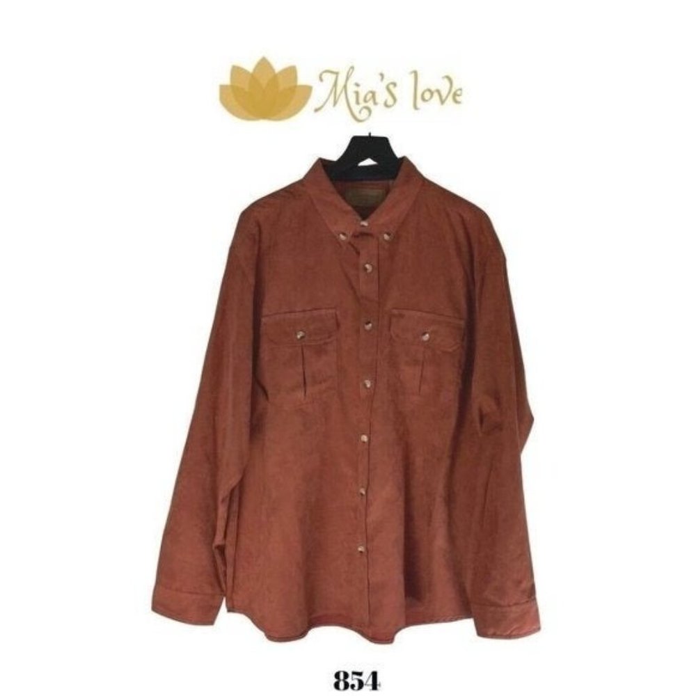 ClearWater, Outfitters Men's, Long Sleeve Sueded, Brown Color, Shirt 2XL.